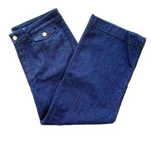 NWT Ann Taylor 12P flap pocket wide leg crop jeans